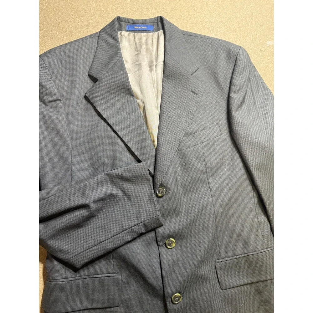 vtg Chaps Ralph‎ Lauren Men's Gray Wool Blazer Jacket Made in Canada $200